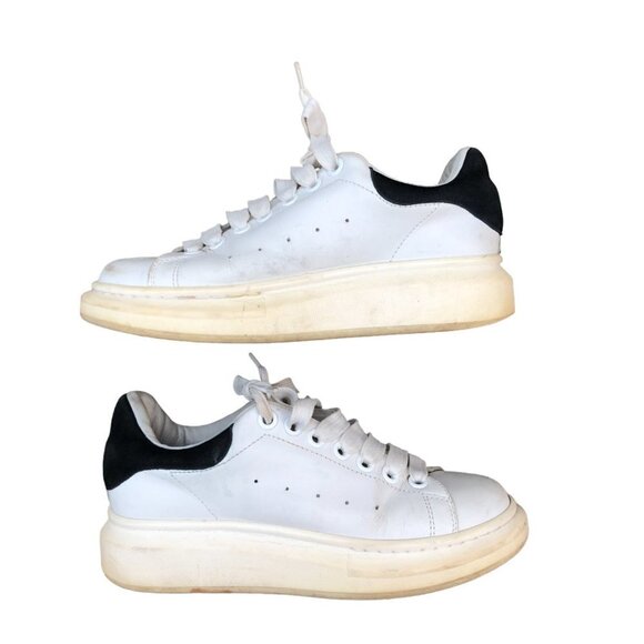 Alexander Mcqueen White & Black Oversized Sneakers Size 8 - Picture 9 of 13
